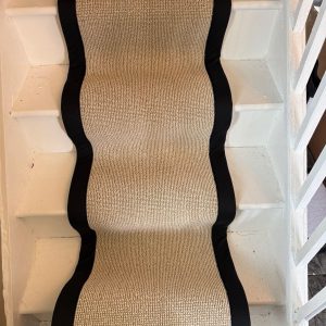 Cream Berber 50% Wool 50 Polypropylene runner stitched taped edge